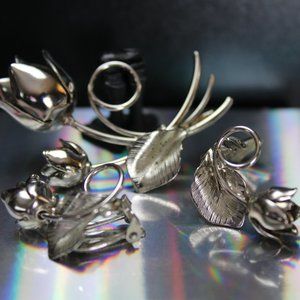 Tulip Brooch and Earring Set